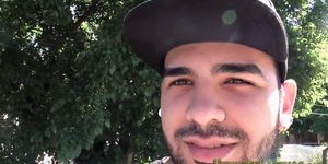 Mexican dude takes cum facial - video 1