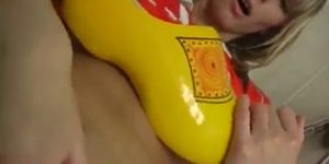 A Girl With Wooden Shoes Masturbates