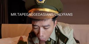 Taiwanese police army uniform thai bottom suck dick cum inside mouth