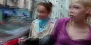 two russian glamour on the street