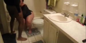 Chubby Slut Enjoying A Black Dick In The Bathroom