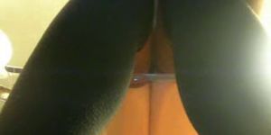 Very sexy young blonde teen squirts on webcam great view