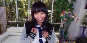 Japanese babe rides bbc - video 1
