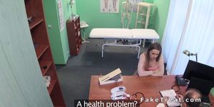 Nurse examines pussy to sexy patient