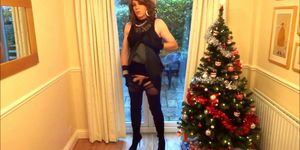 Alison in Thigh Boots - Wanking under the Christmas tree