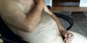 handsome hairy dad jerking off