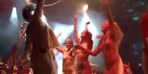 Nude Girl on Stage at Concert