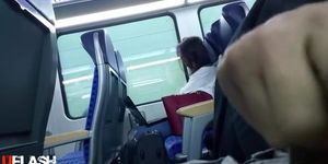 Cum near Asian Girl on Train
