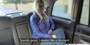 Pretty blond passenger fucked in the car