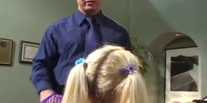 Blonde pierced teen girl gets fucked