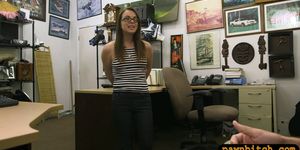 Babe with glasses railed by pawn keeper - video 1