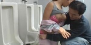 Publicsex asian babe groped mens room