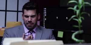 BIG DICKS AT SCHOOL - Muscled businessman assfucked by hunky stud