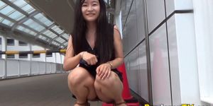 PISS JAPAN TV - Fetish Asian babe pisses in public overpass