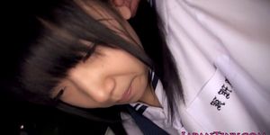 ERITO - Petite Japanese schoolgirl swallows jizz