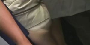 sexy OL fucked by geek on train