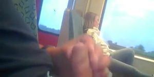 masturbating to cutie on the train