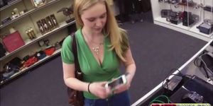 Blonde teen in Green shirt gets her deal way too nice to refuse