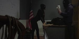 Thief spanks busty partner in bondage (Tommy Pistol, Gia Milana)