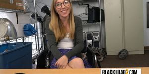 Sexy geek teen loves huge black cocks inside her naughty mouth