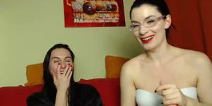 Lesbians fondling on private webcam show