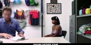 Shoplyfter - Sexy Black Shoplifter Gets Her Big Boobs Sucked