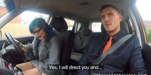 Hot alt driving student gets anal sex