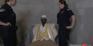 Black pimp gets hard arrested to get hard fucked by two police officers looking for a big black cock