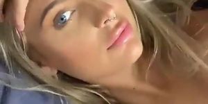 Blonde girl masturbathing