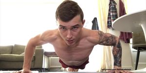 Hot Bi Jock Big Dick, Big Ass, Big Feet Muscle Stud Workout, Smoking, & Foot Fetish Masturbation