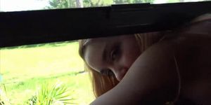 Stepdaughter is stuck in the window it is time to fuck her