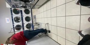 Laundry mat flash (cumshot)