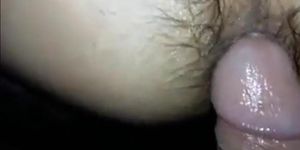 Close-up of my hairy cumhole being barefucked and bred