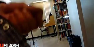 Jerking Near Asian in Library