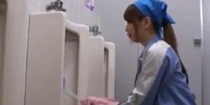 Asian maintenance lady cleans wrong part6 - video 3