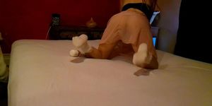 Hot Girl Teasing Edging Wet Pussy In Frilly White Socks