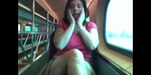 orgasm on public train