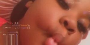 Nasty little Ebony Teen Spits and Shows her tongue