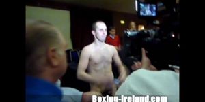 Straight Irish Boxer Shows Off His Cock At Naked Weigh In (Joe Hillerby)