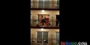 Public sex on the balcony