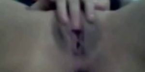 Cutie brunette gf fingering her shaved part4 - video 1