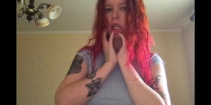 Hot Redhead Dance Strip Tease - Webcam Show