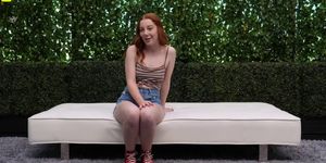 Natural Redhead Threesome With Creampie Ending!