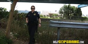 Thug named Skinny D is contrived into banging milf cops