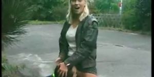 Fucking hot blonde german in public