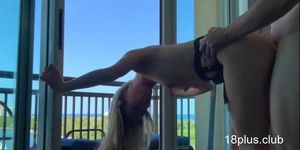 Long haired blonde slut gets drilled rough on vacation
