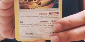 Teen Pokémon Trainer opens a Decent pack of Pokémon Cards . Add Onlyfans to see nude openings