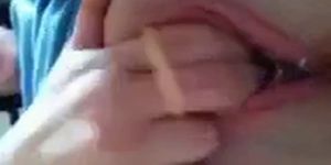 Creamy Teen with condom - video 1