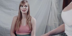 Teen Dolly seduces horny Sarah in a hot lesbian pussy fuck (Sarah Vandella, Dolly Leigh)