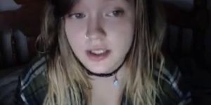 Blonde teen with big tits on cam Part2 on wepornlive com